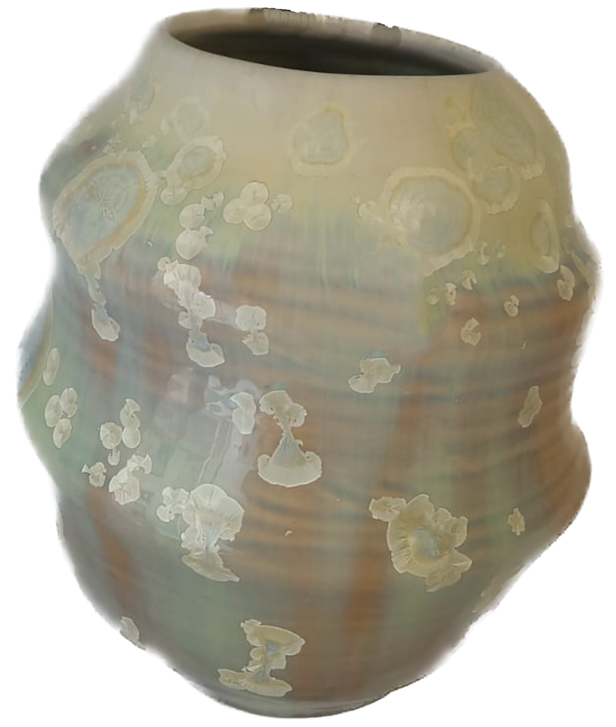 Vase Avec Cristallisations Sur Porcelaine